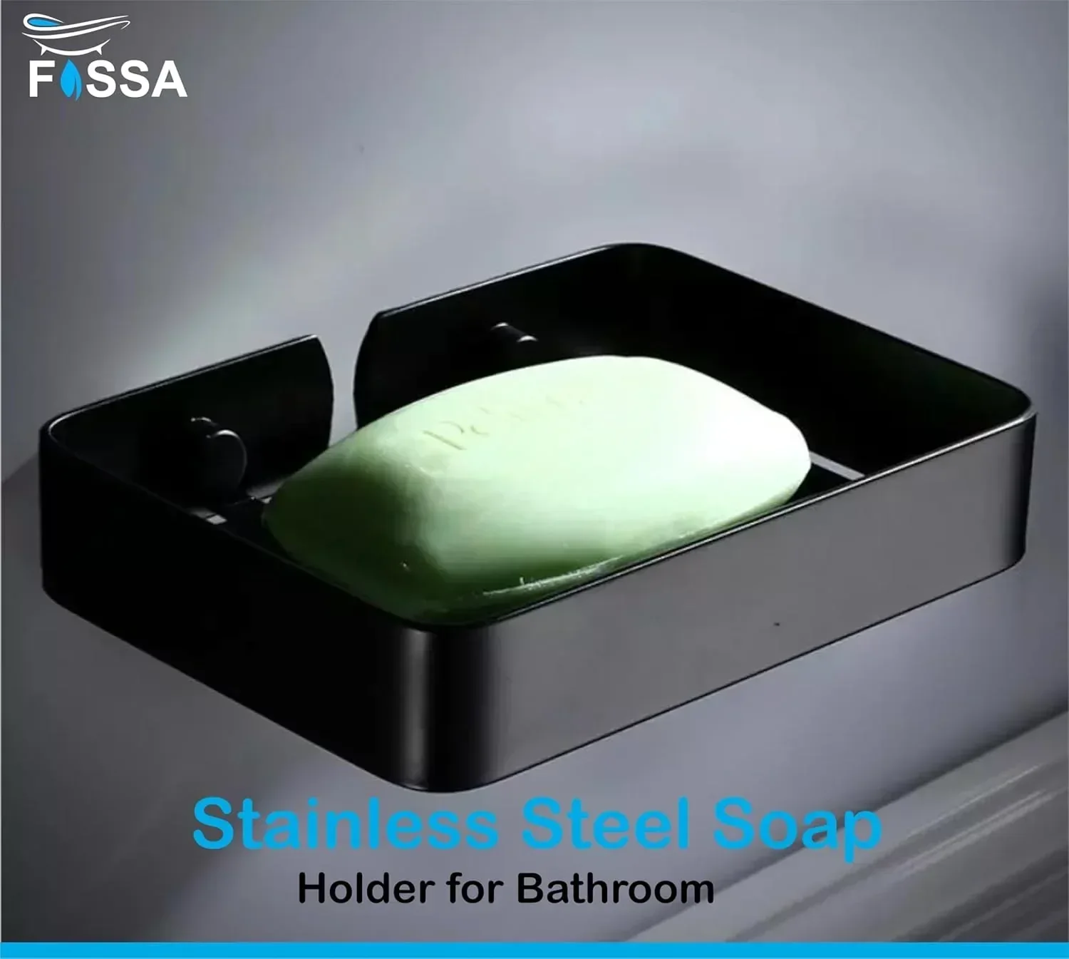 Square Stainless Steel Wall Mounted Soap Dish – Black - Image 5
