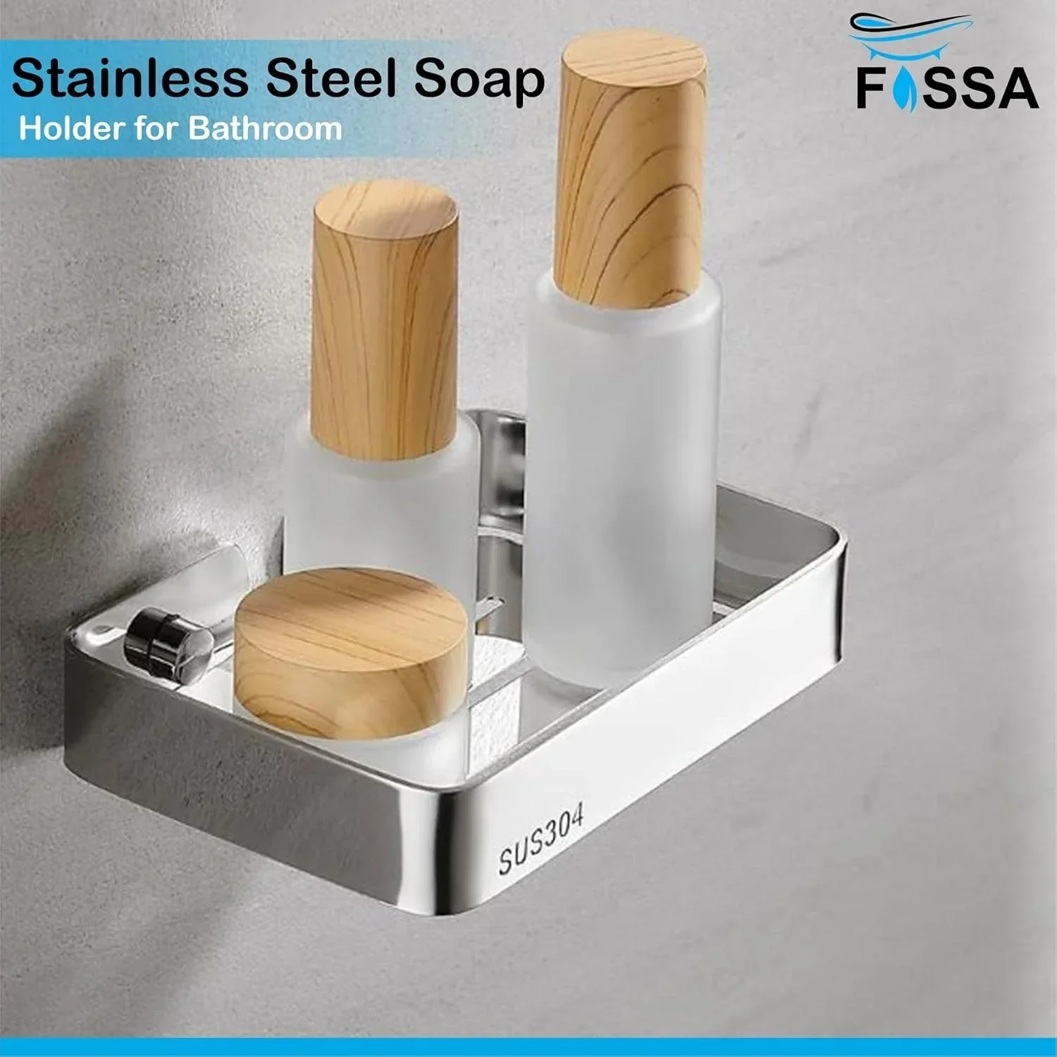 Square Stainless Steel Wall Mounted Soap Dish – Matte Silver - Image 4