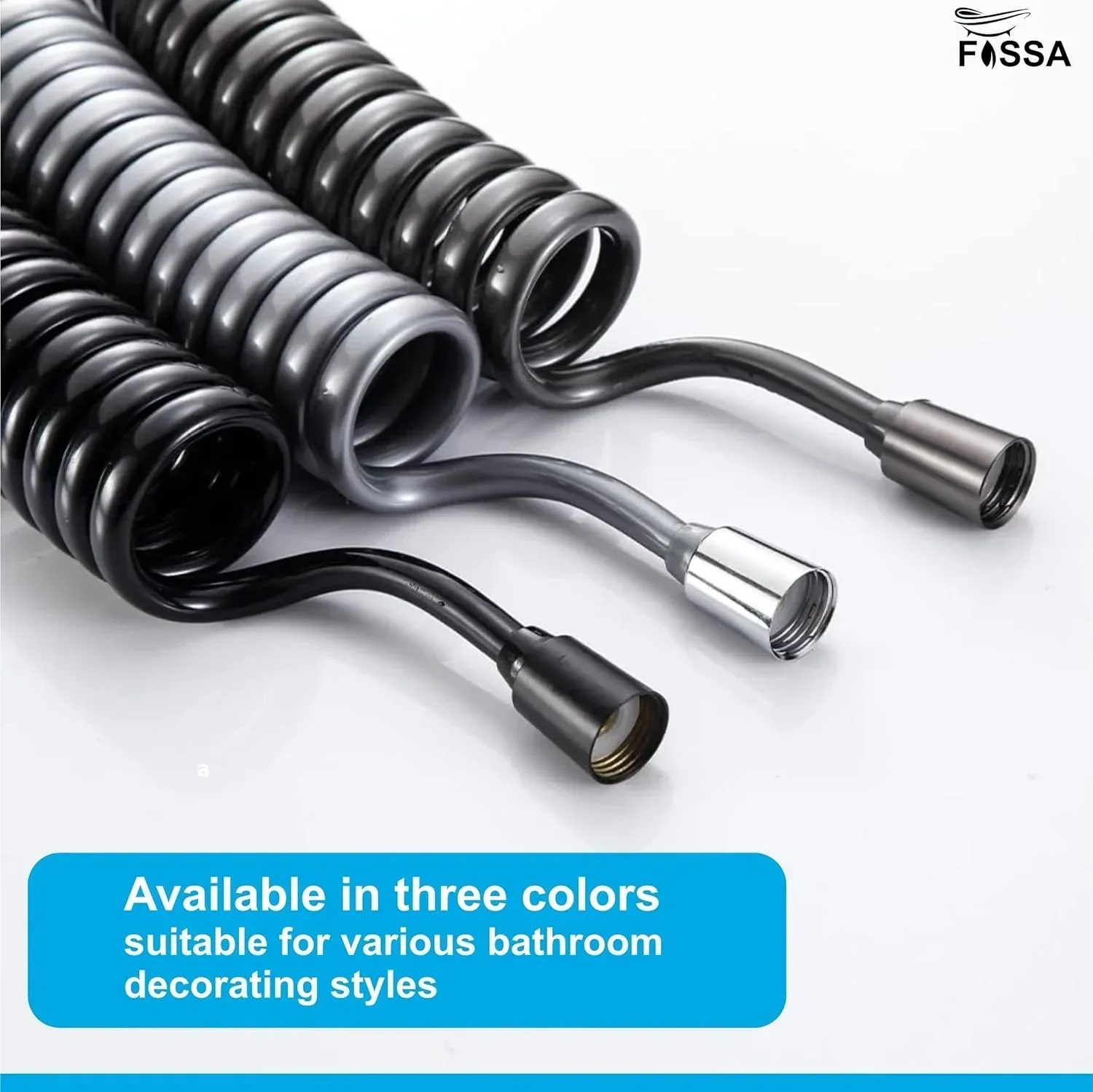 Flexible Spring shower Hose Pipe - 1 Meter Black - Image 4