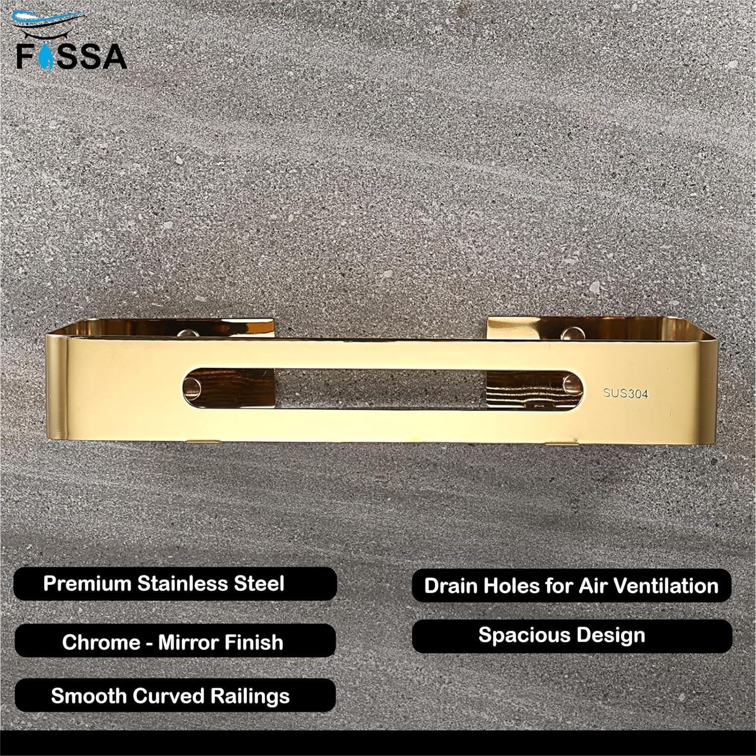 Square Stainless Steel Corner Shelf (Gold) - Image 2