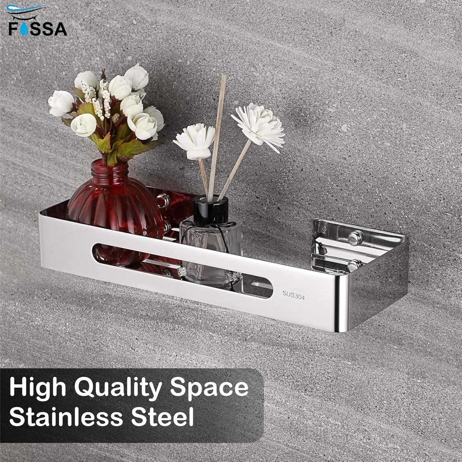 Square Stainless Steel Corner Shelf (Silver) - Image 4