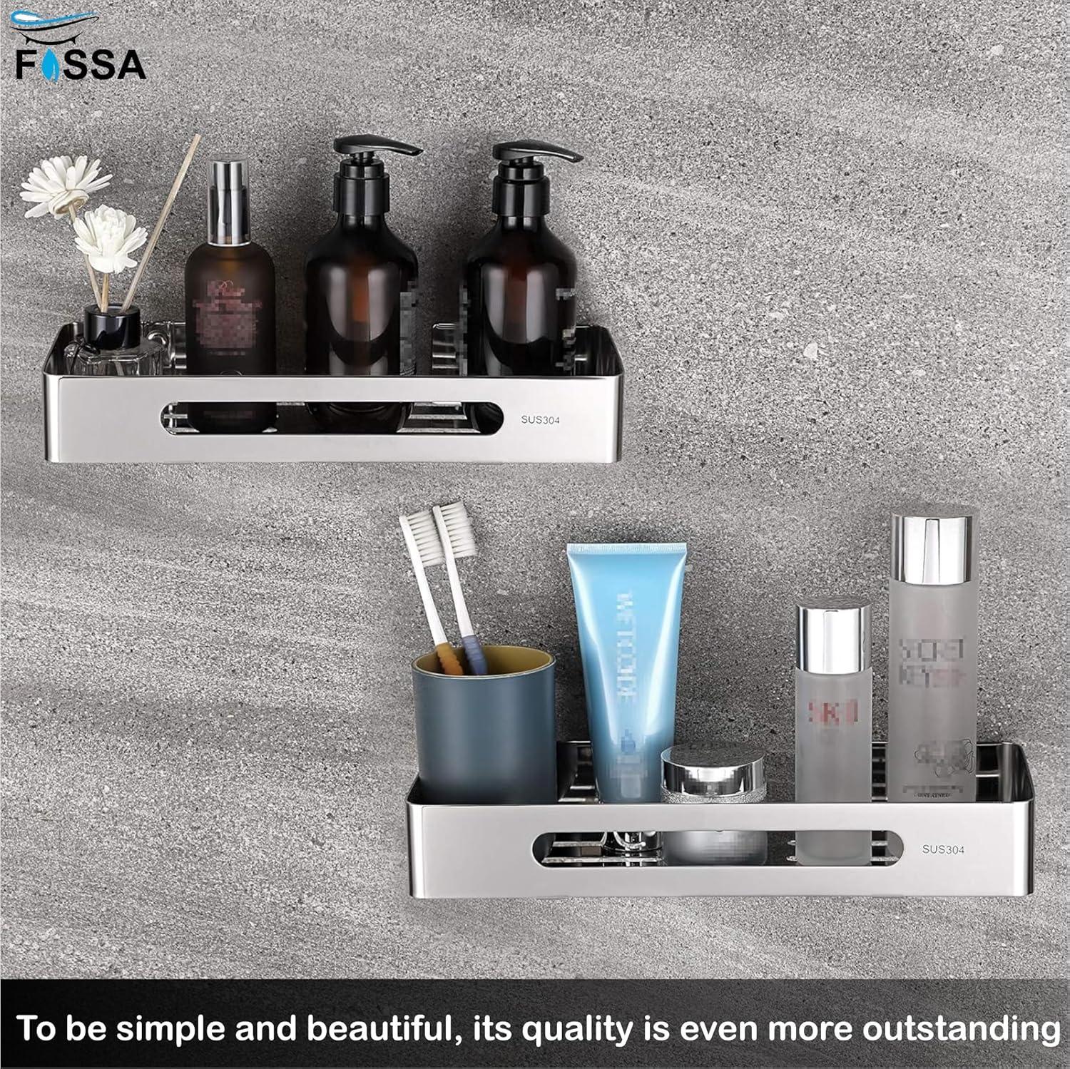 Square Stainless Steel Corner Shelf (Silver) - Image 5
