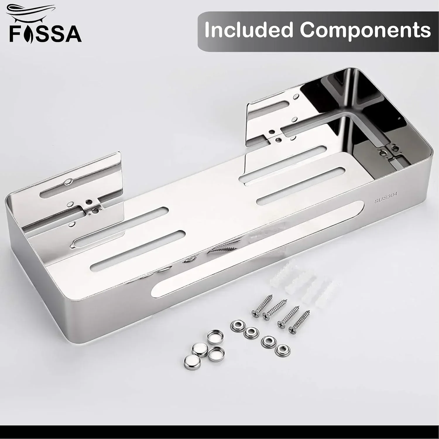 Square Stainless Steel  Corner Shelf  (Silver) 3 Set - Image 3
