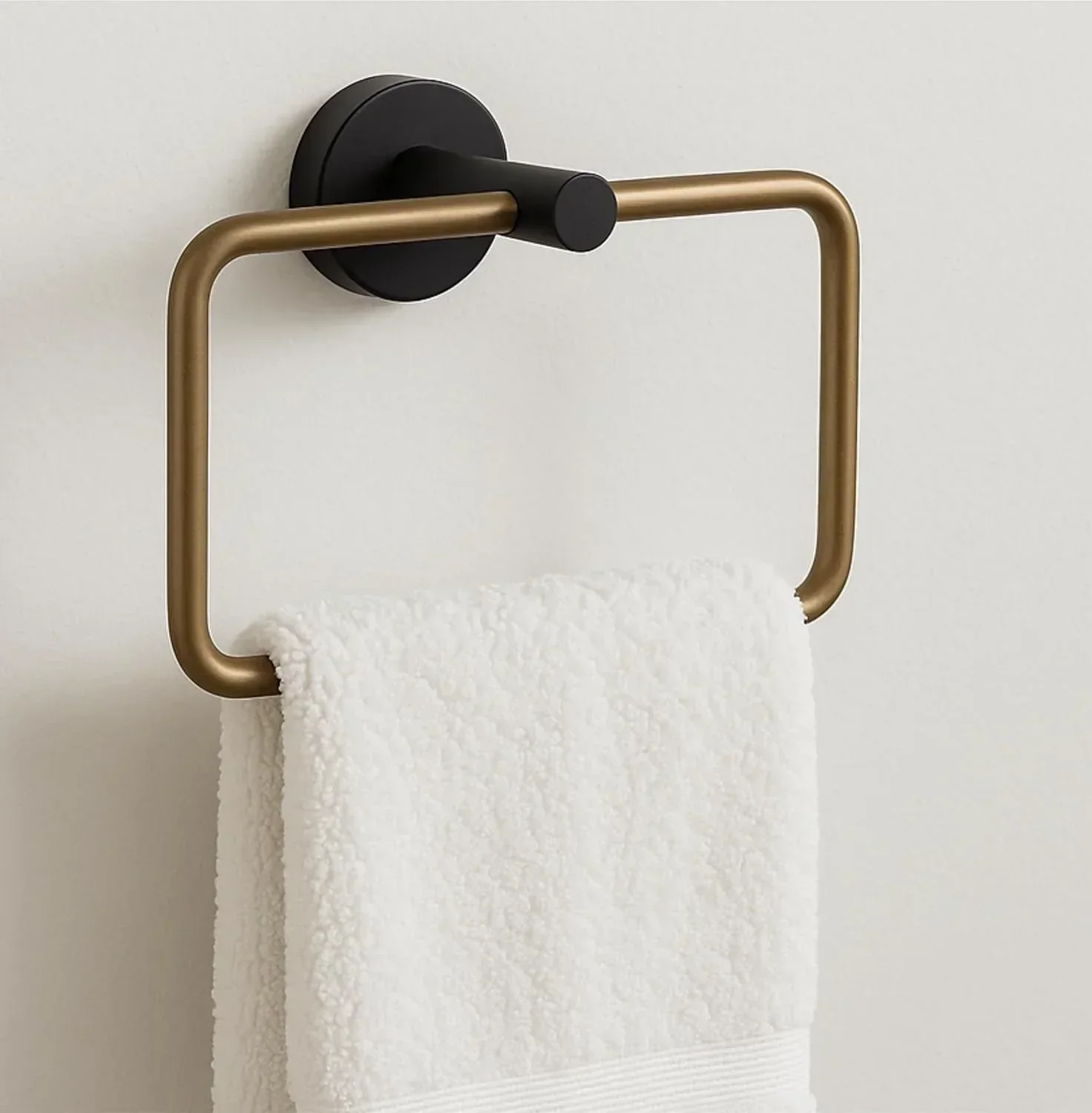 Square Stainless Steel Towel Ring Black -Gold
