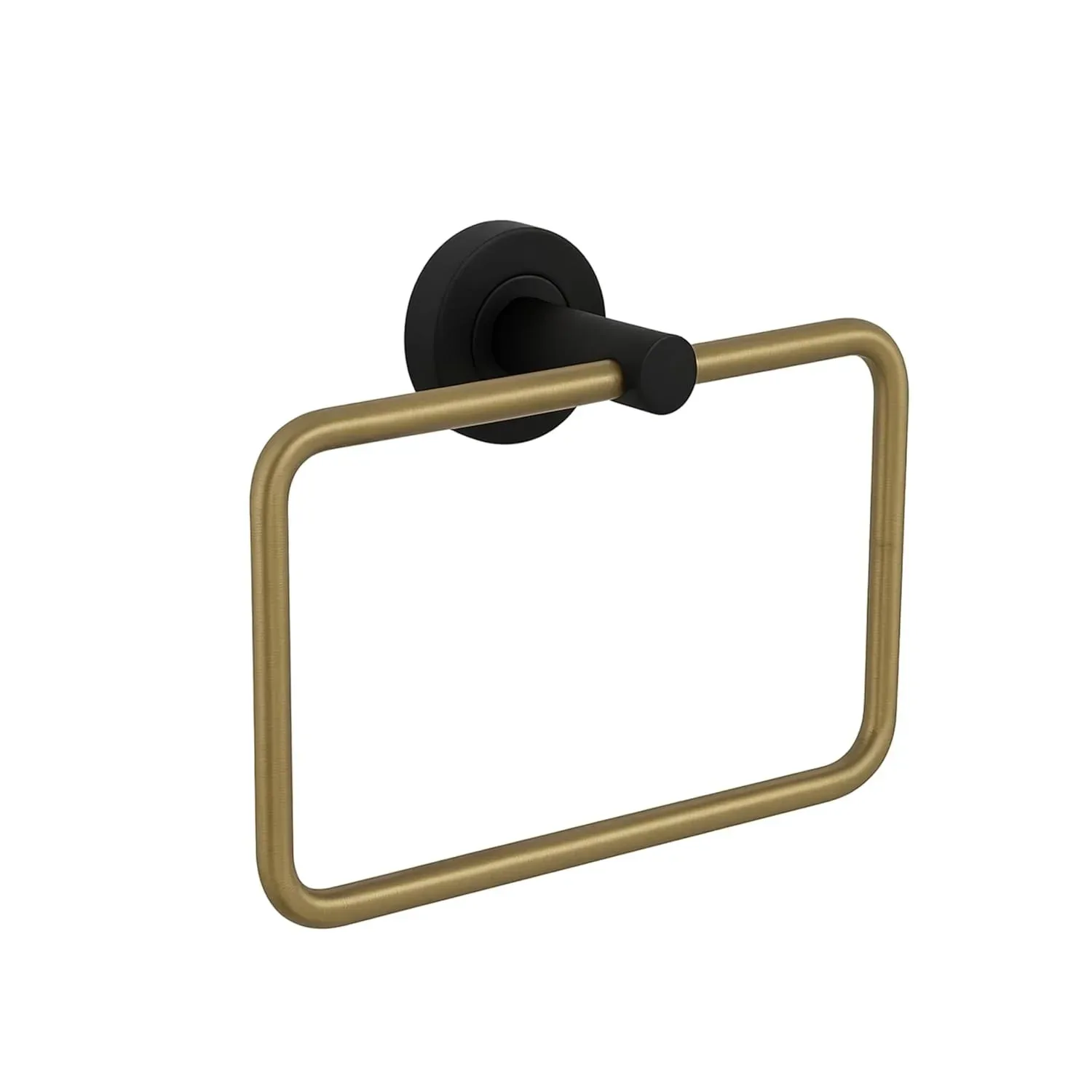 Square Stainless Steel Towel Ring Black -Gold - Image 2