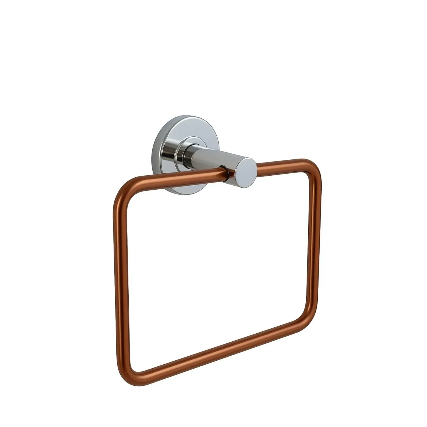 Square Stainless Steel Towel Ring Rose Gold + Silver - Image 2