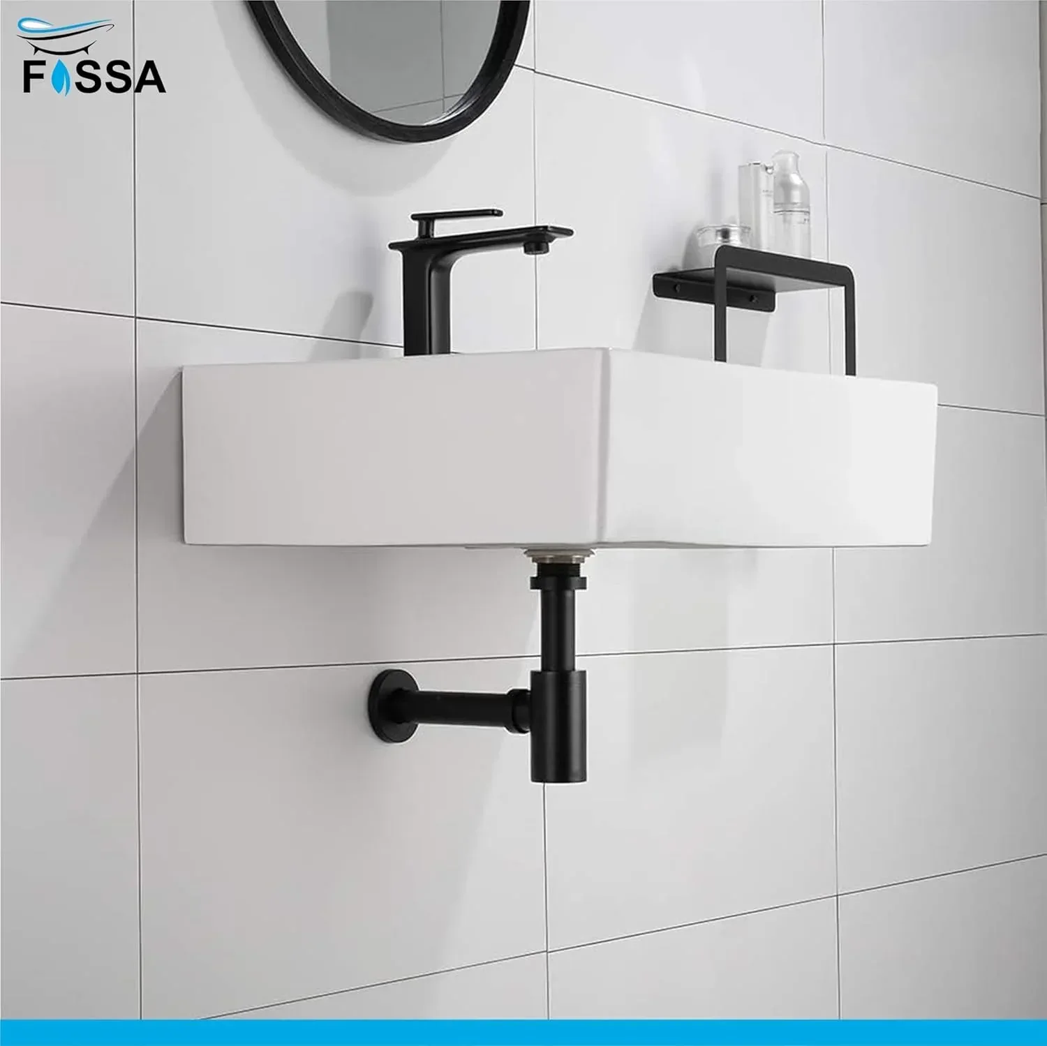 12 inch Stainless Steel Black Bottle Trap with Flange and Pop up Coupling - Image 2