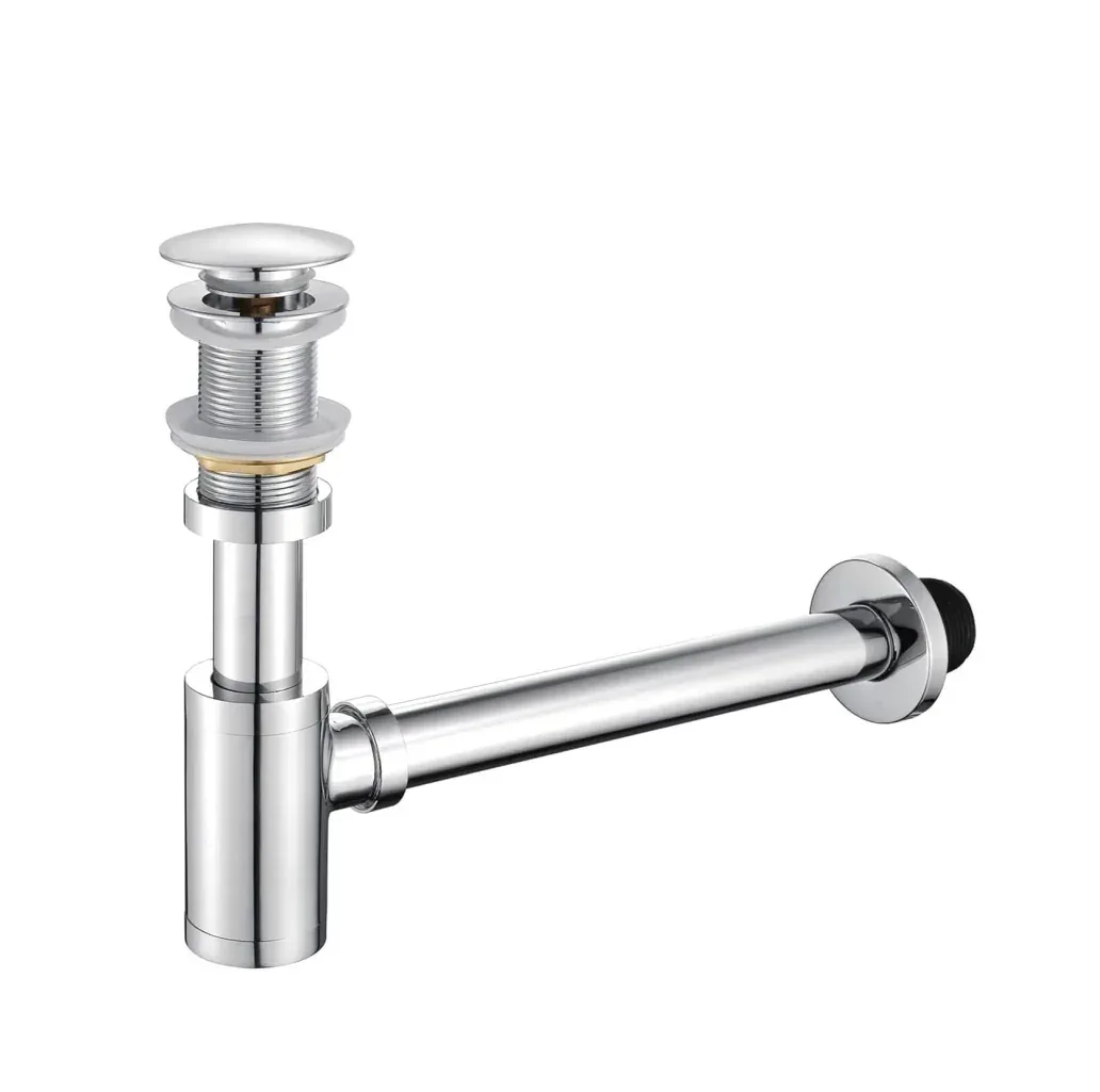 12 inch Stainless Steel Silver Bottle Trap with Flange and Pop up Coupling