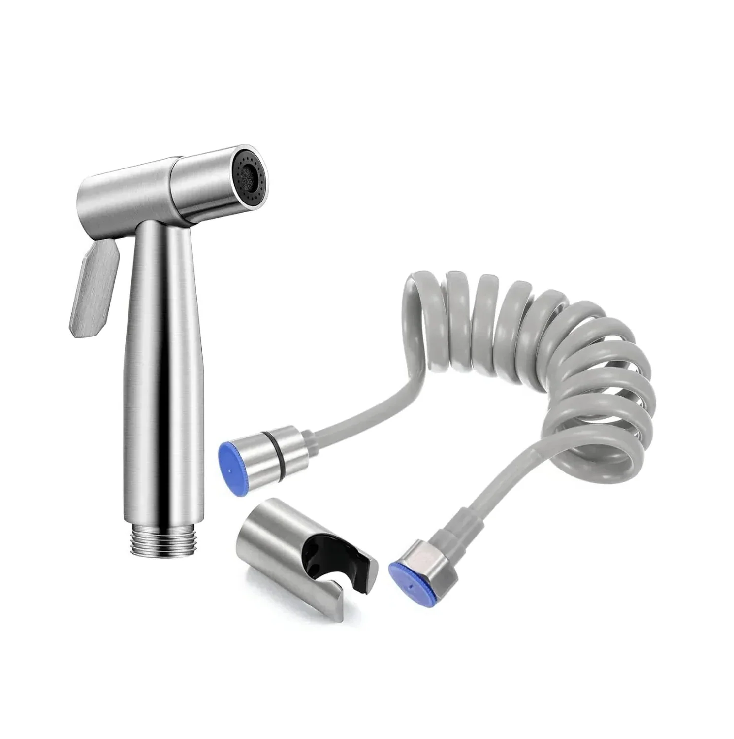 Steelo Stainless Steel Health Faucet with Flexible ABS Spring Hose Pipe - 1 Metar Silver - Image 7