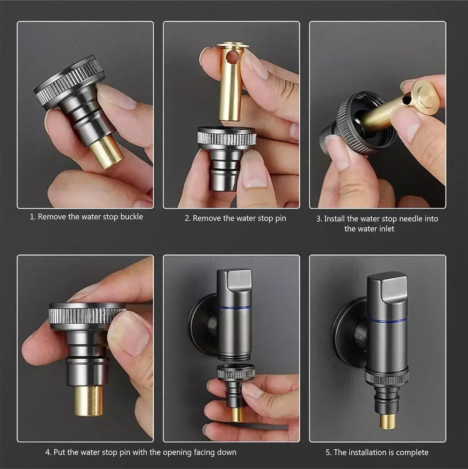 Fossa Washing Machine Tap Faucet Adapter Nozzle cock Black Pack OF 1 - Image 5
