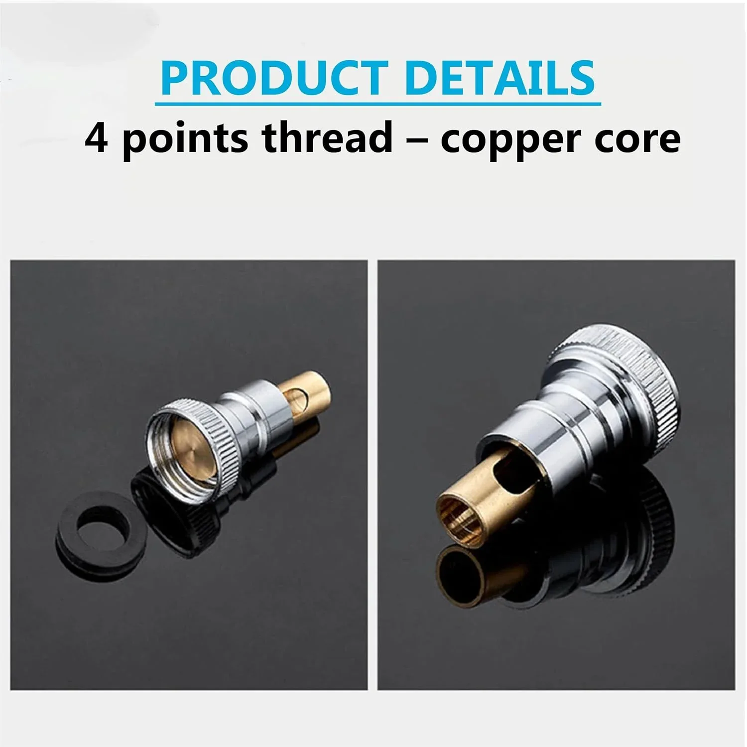 Fossa Washing Machine Tap Faucet Adapter Nozzle  cock Silver Pack OF 2 - Image 4