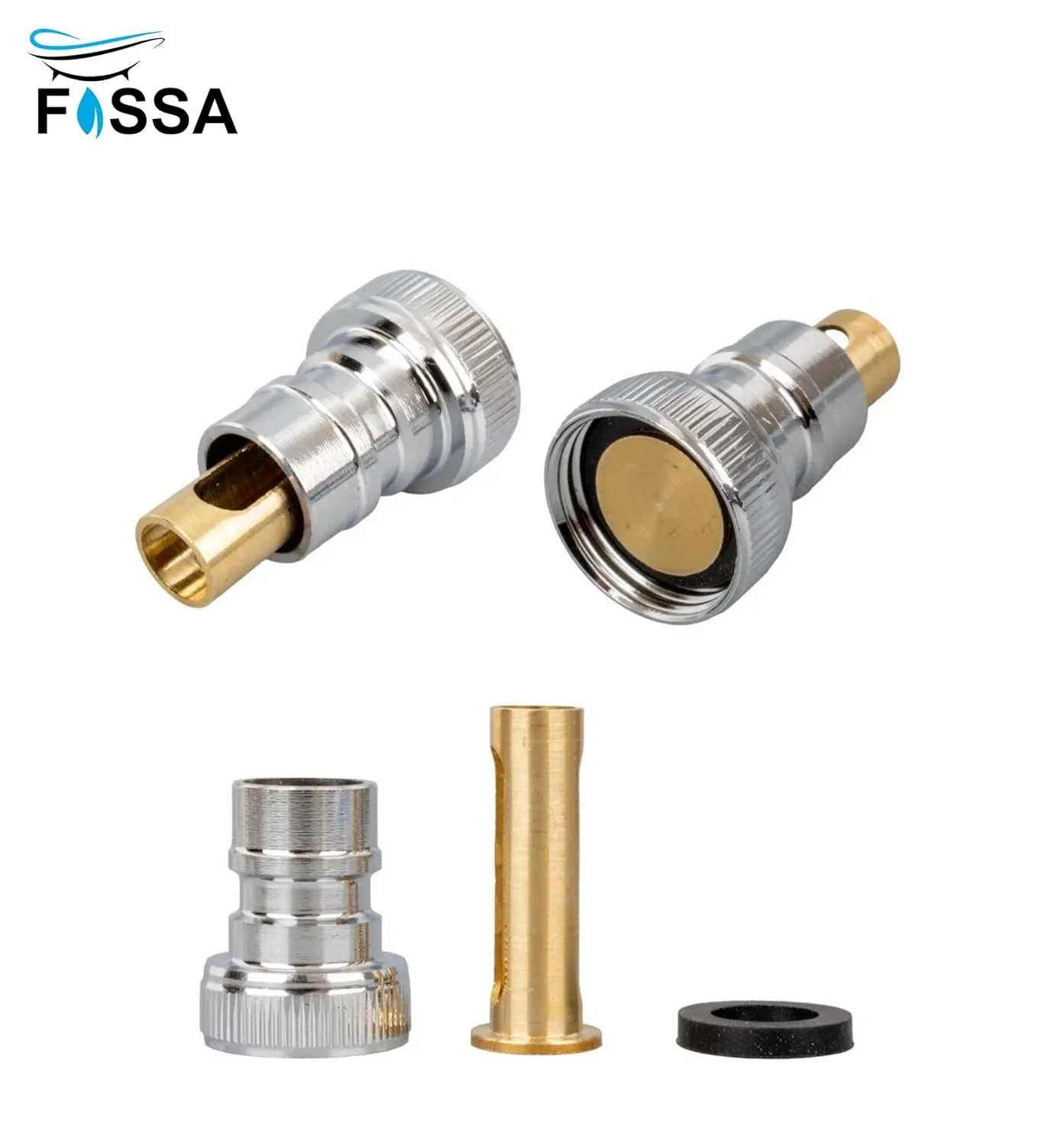 Fossa Washing Machine Tap Faucet Adapter Nozzle  cock Silver Pack OF 2 - Image 7