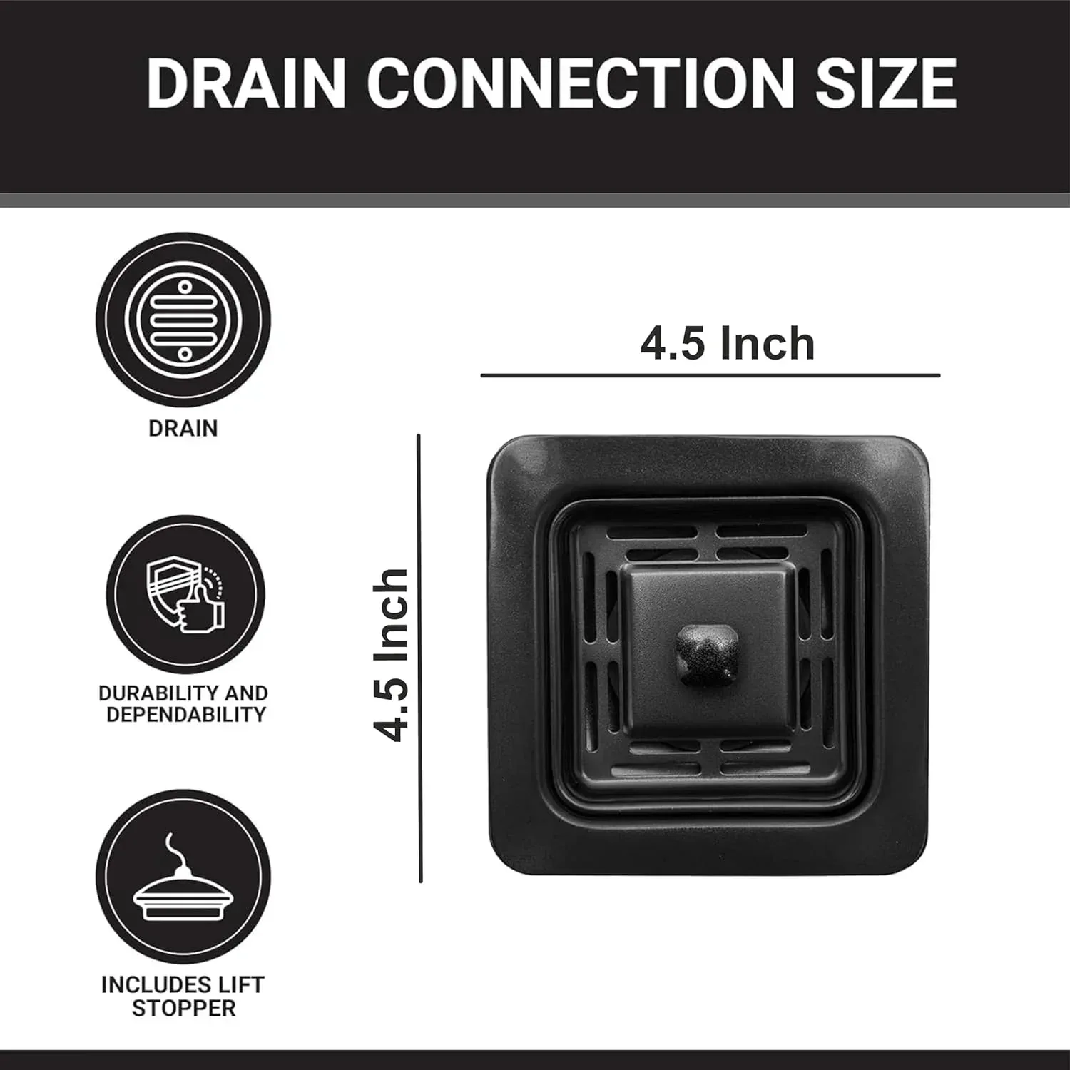 Fossa Stainless Steel Waste Coupling For Kitchen Sinks ( Black ) - Image 2
