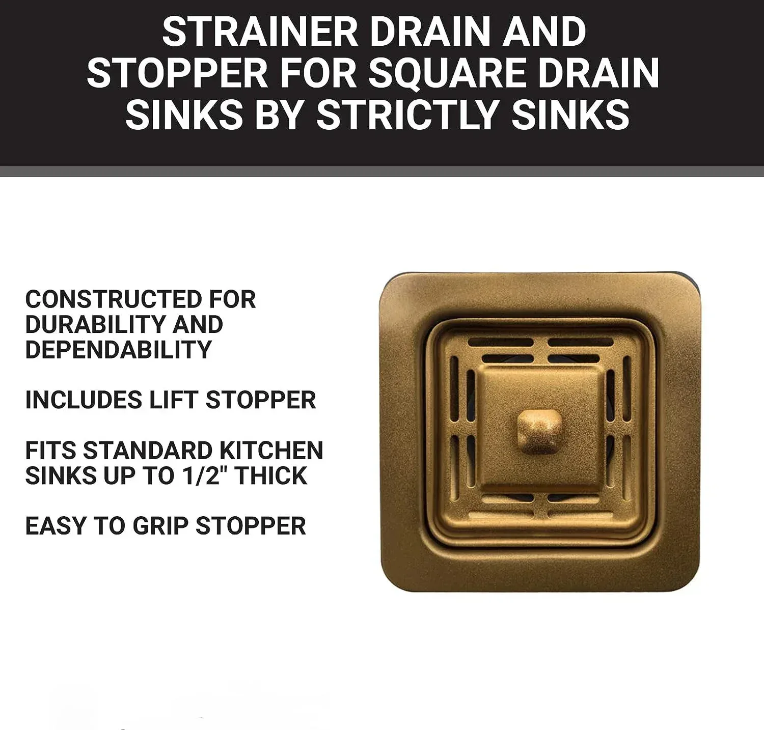 Fossa Stainless Steel Waste Coupling For Kitchen Sinks (Gold) - Image 5