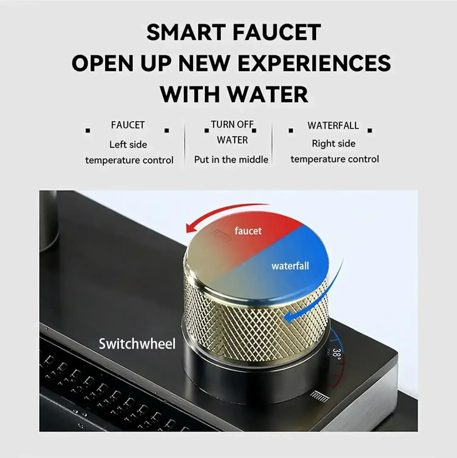 Rainfall Pull Out Four-Flow 360° Hot & Cold Stainless Steel Kitchen Mixer Faucet Black - Image 9