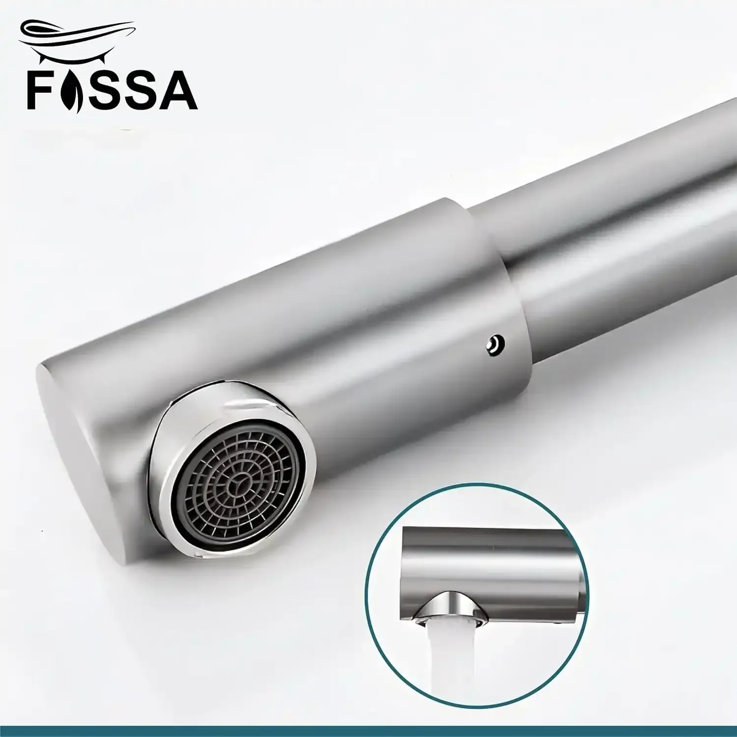 Zig Zag Single-Flow 360° Hot & Cold SUS 304 Stainless Steel Kitchen Mixer Faucet Silver - Image 3